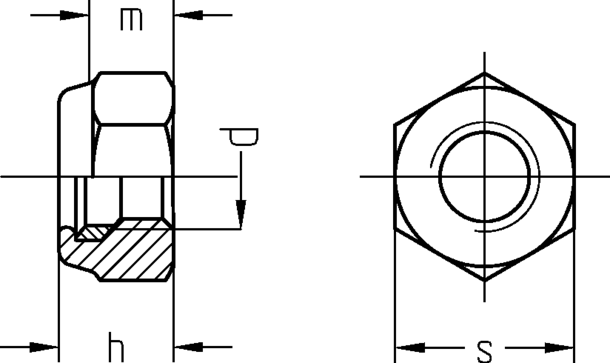 Fiberli somun, yuksek form - Somun - DIN 982